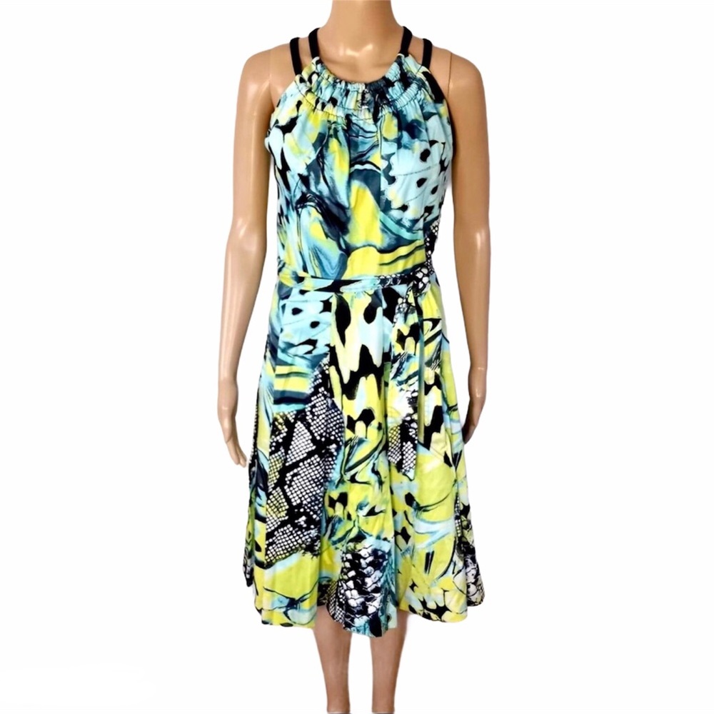 Elana Kattan Fit And Flare Strappy Halter Dress